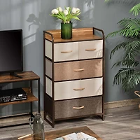 Homcom 5-Drawer Fabric Dresser Tower with Steel Frame for Hallway