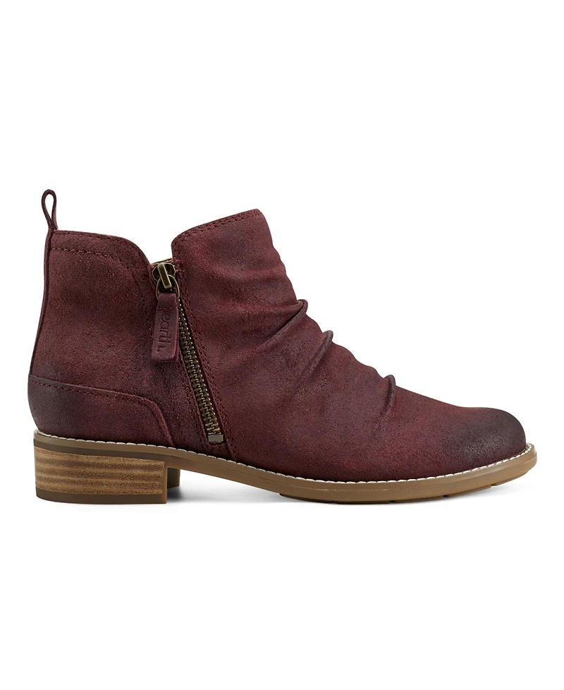 Earth Women's Nadya Round Toe Ruched Casual Booties