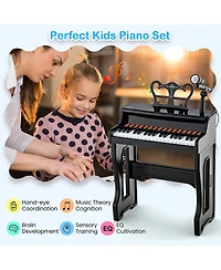 Gymax 37-Key Music Piano Keyboard Kids Learning Toy Instrument w/ Microphone