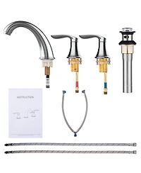 gaomon Bathroom Sink Faucet,Widespread Chrome Bathroom Faucet 3 Hole