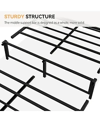 gaomon Full Size Metal Bed Frame, Full Size Bed Frame with Rattan Headboard and Footboard