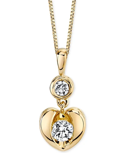 Sirena Energy Diamond Heart Pendant Necklace in 14k White or Yellow Gold (1/4 ct. t.w.)