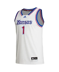 Adidas Men's 1 White Kansas Jayhawks Alternate Swingman Jersey
