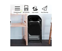 gaomon Folding Chairs 4 Pack with Cushion, Outdoor and Indoor Event Portable Folding Chairs with Non-Slip Feet Pads, Stackable Chairs for Meeting, Par