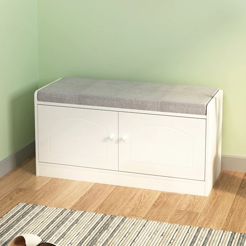 Streamdale Shoe Storage Bench with 2 Doors & Cushion