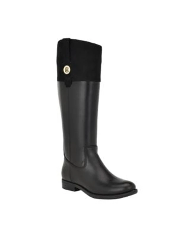 Tommy Hilfiger Womens Shano Tall Riding Boots Regular Wide Calf