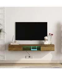 Streamdale Floating Tv Stand with Led Lights & Outlet