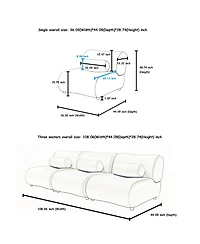 Streamdale Modular Chenille Sofa with Reclining Backrest