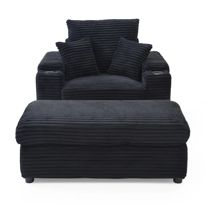 Streamdale Oversized Accent Chair with Ottoman