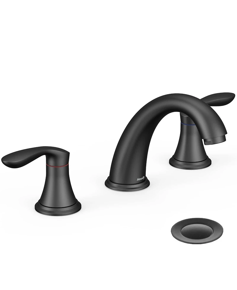 gaomon Bathroom Sink Faucet, Faucet for Bathroom Sink, Widespread Matte Black Bathroom Faucet 3 Hole