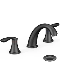 gaomon Bathroom Sink Faucet, Faucet for Bathroom Sink, Widespread Matte Black Bathroom Faucet 3 Hole