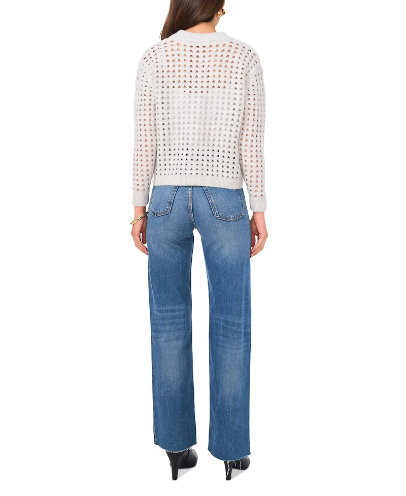 Vince Camuto Women's Long-Sleeve Pointelle Cardigan