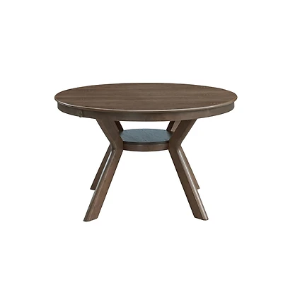 47.24''Round Rubber Wood Dining Table for 4-6 with Wooden Trestle Pedestal Base,Modern Kitchen Wooden Table Dinner Table for Dining Room, Living Room,