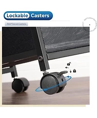 2 Drawer Mobile File Cabinet, Rolling Printer Stand, Fabric Vertical Filing Cabinet fits A4 or Letter Size for Home Office