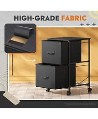 2 Drawer Mobile File Cabinet, Rolling Printer Stand