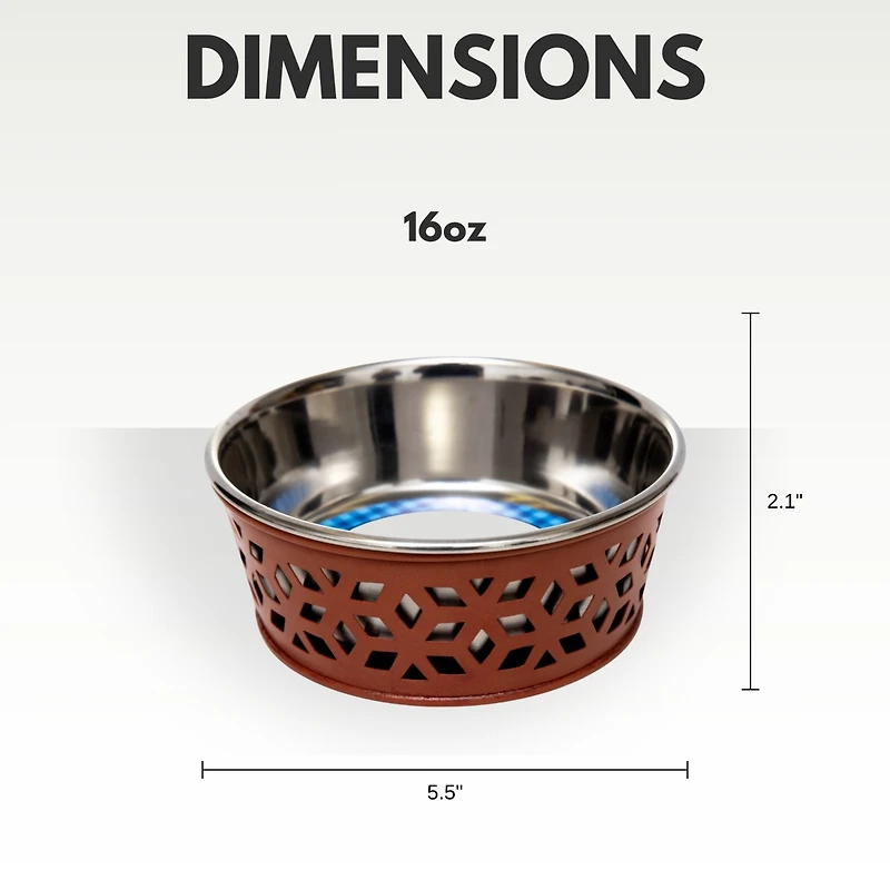 Country Living Set of 2 Stainless Steel Dog Bowls - Farmhouse Style, Durable & Non-Slip, Easy Clean Pet Feeder