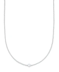 Cultured Freshwater Pearl (8-8.5mm) Stationed Bead Necklace in 14k Gold over Sterling Silver, 18" Made in Italy