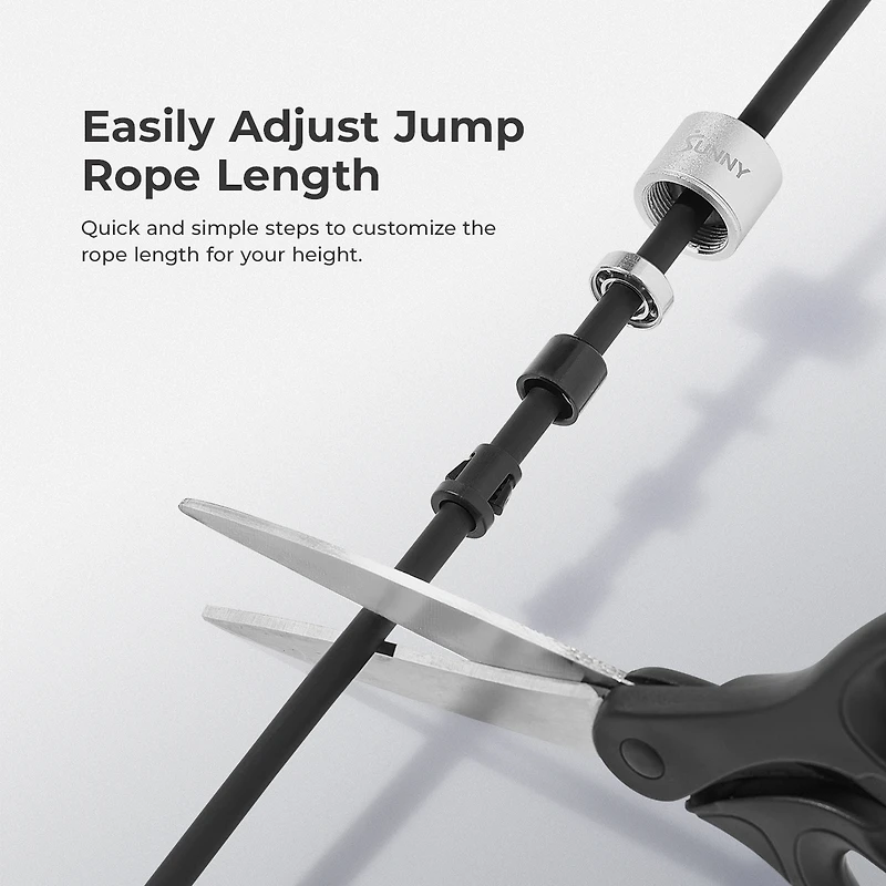 Sunny Health & Fitness Exercise Weighted Jump Rope Weighted with Adjustable Length