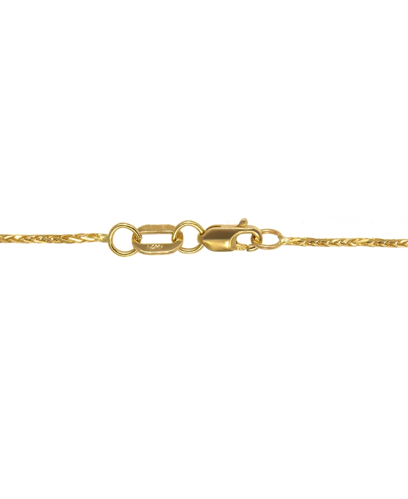 14k Gold Necklace, 18" Diamond Cut Wheat Chain (9/10mm)