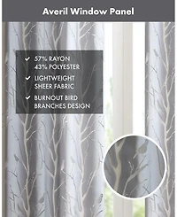 Madison Park Averil Grommet Top Sheer Window Curtain, sheer Curtain