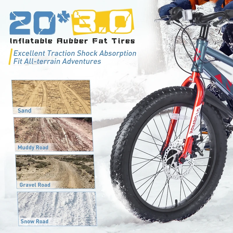 Streamdale 20" Kids' Fat Tire Mountain Bike (5+ Years)