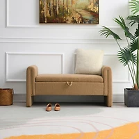 Streamdale Modern Teddy End Bench with Arms & Storage