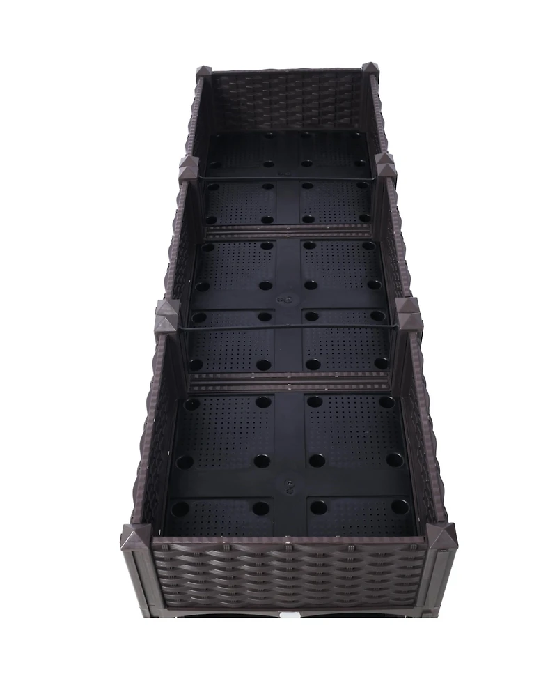 Streamdale Raised Planter Beds Kit Brown, 47.2"x15.7"x27.7