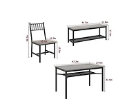 gaomon Dining Table and Chairs Set of 4 Kitchen Table with Storge Bench 47.2" Rectangular Kitchen Table Set with Wine Rack Small Dining Table Set for