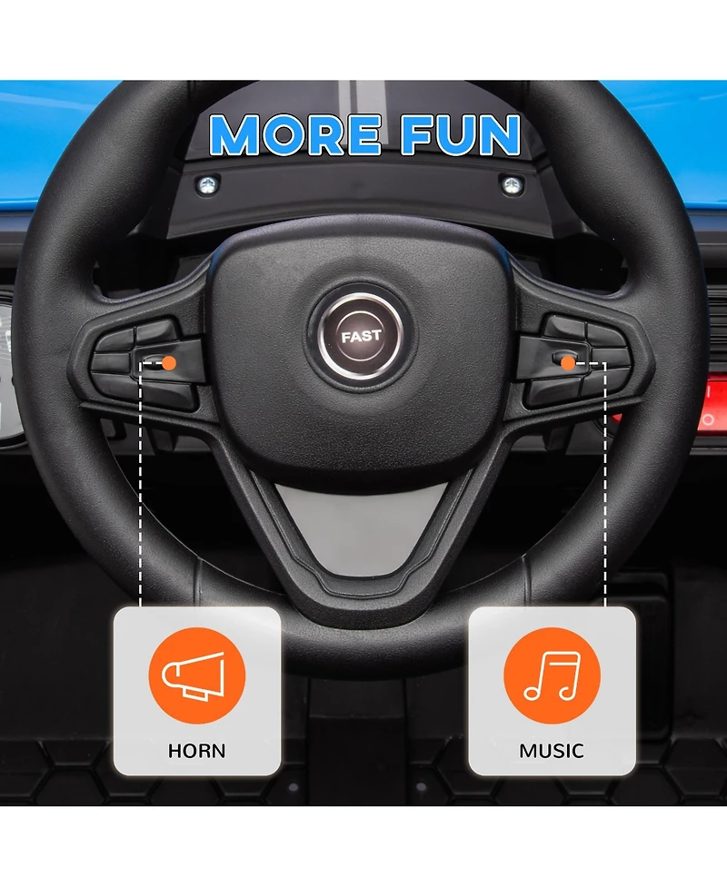 Qaba 12V Ride On Truck Utv Toy with 4-Wheel Suspension, Remote