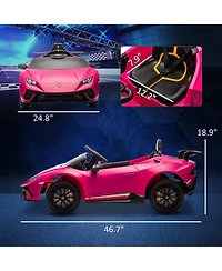 Qaba 12V Lamborghini Huracan Licensed Kids Electric Car for 3-6 Years