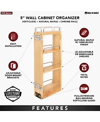 Rev-a-Shelf 5" Pullout Kitchen Cabinet Organizer w/ Soft-close, 448-bbscwc-5C