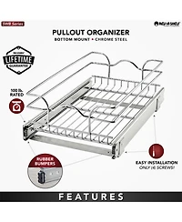Rev-a-Shelf Kitchen Cabinet Pullout Shelf Organizer, 12 x 20 In, 5WB1-1220CR-1
