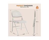 gaomon Folding Chairs 4 Pack, Portable Metal with Cushions and Non-Slip Feet Pads for Home Office, Indoor Outdoor Events