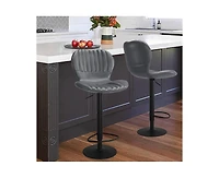 gaomon Bar Stools Set of 4, Modern Swivel Bar Chairs, Adjustable Counter Height Bar Stools with High Backrest, Easy 5 Minute Assembly for Kitchen Isla