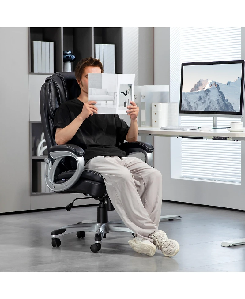 Homcom Office Chair with Swivel Wheels & Adjustable Height,