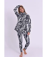 Oosc Women's High Neck Baselayer Top - Hotel California Zebra Print