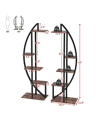 Tribesigns Multi-Purpose Curved Display Shelf Bonsai Flower Plant Stand Rack,5-Tier Plant Stand Pack of 2