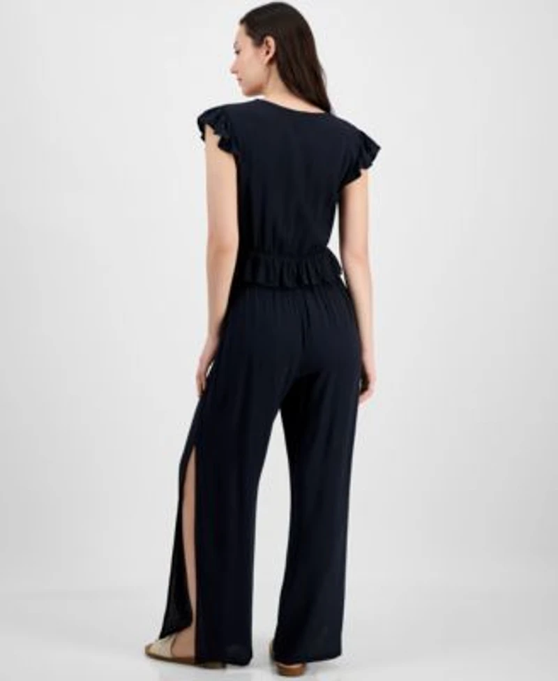Miken Juniors Ruffled Cover Up Top Side Slit Cover Up Pants Exclusively At Macys