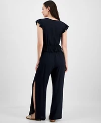Miken Juniors Ruffled Cover Up Top Side Slit Cover Up Pants Exclusively At Macys
