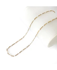 Non-Tarnishing 14k Gold-Filled Chain and White Enamel Bead Necklace