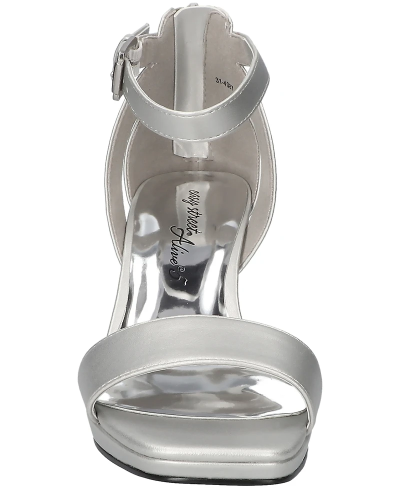 Easy Street Women's Ro Square Toe Heeled Sandals