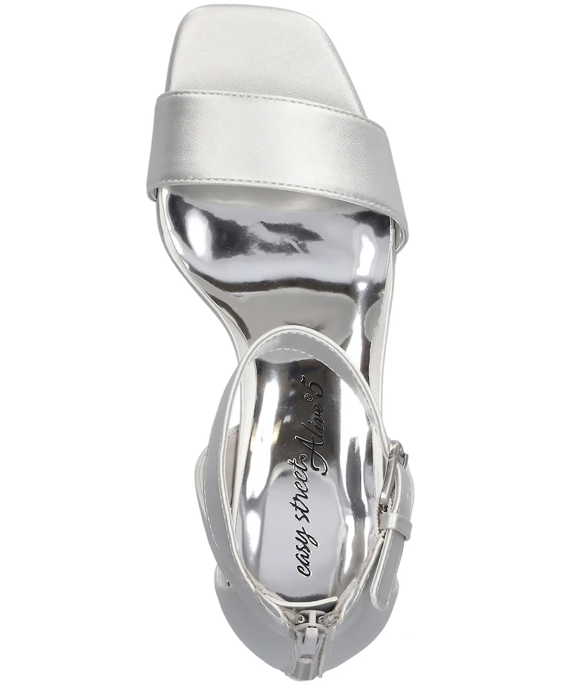 Easy Street Women's Ro Square Toe Heeled Sandals