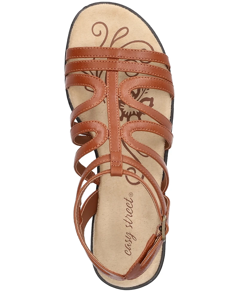Easy Street Women's Daylily Gladiator Buckle Flat Sandals