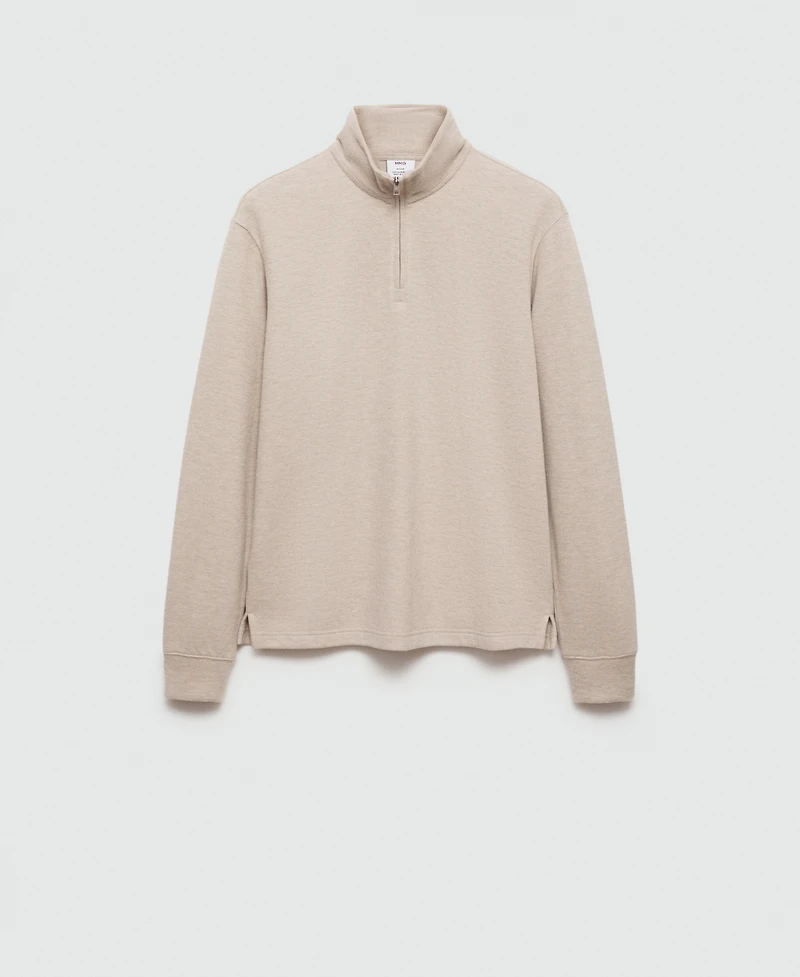 Mango Men's Ribbed-Collar Sweatshirt