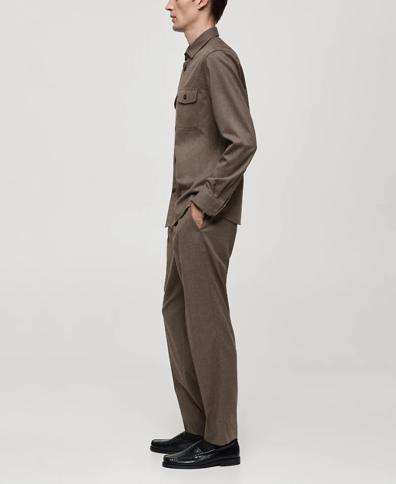Mango Men's Regular-Fit Pleated Trousers