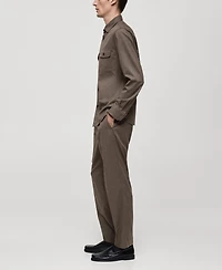 Mango Men's Regular-Fit Pleated Trousers