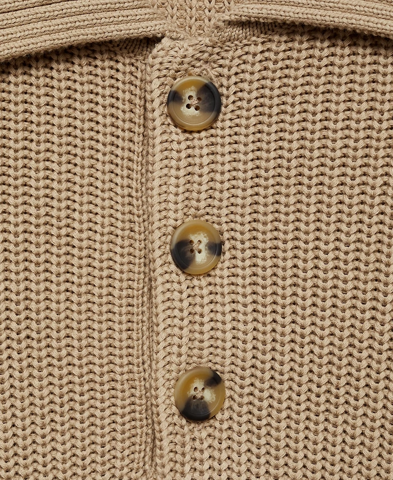 Mango Men's Chunky Ribbed Polo Sweater