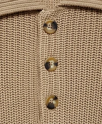 Mango Men's Chunky Ribbed Polo Sweater