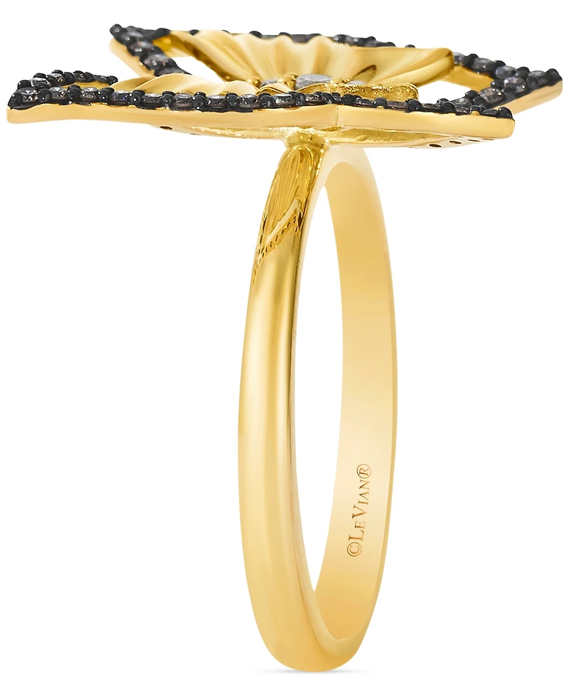 Le Vian Chocolate Diamond & Nude Diamond Butterfly Ring (1/3 ct. t.w.) in 14k Gold