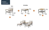 Sencillo 8 Piece Conversation Set